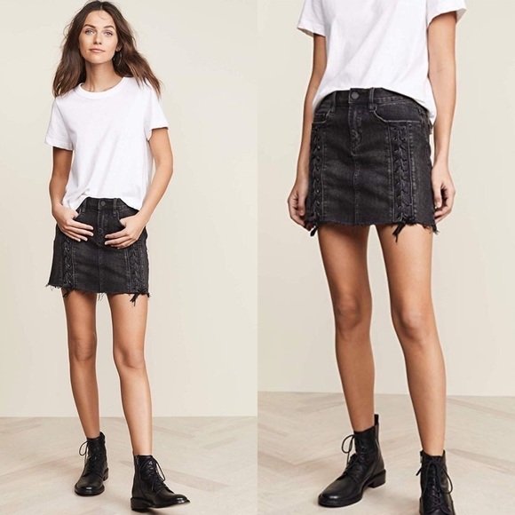 Blank NYC Black Denim Jeans Skirt M - Picture 3 of 6